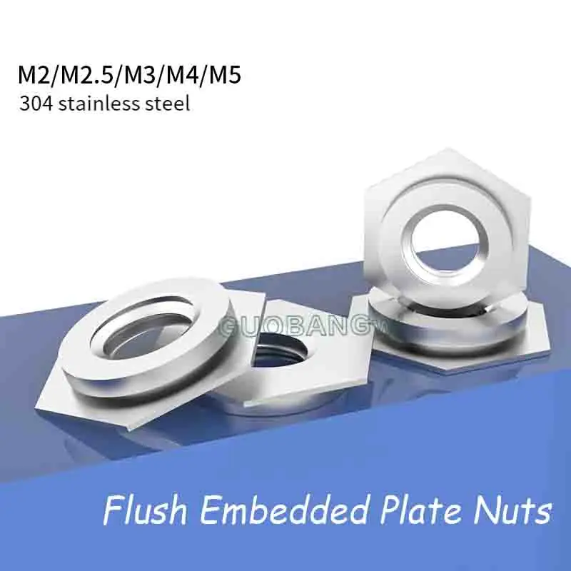 Strength Galvanized Triple-Hole Flange Lock Nut for Furniture, Anti-Loose Fastener for Sofa Legs Bed Frame, Tightening Clamp Nut