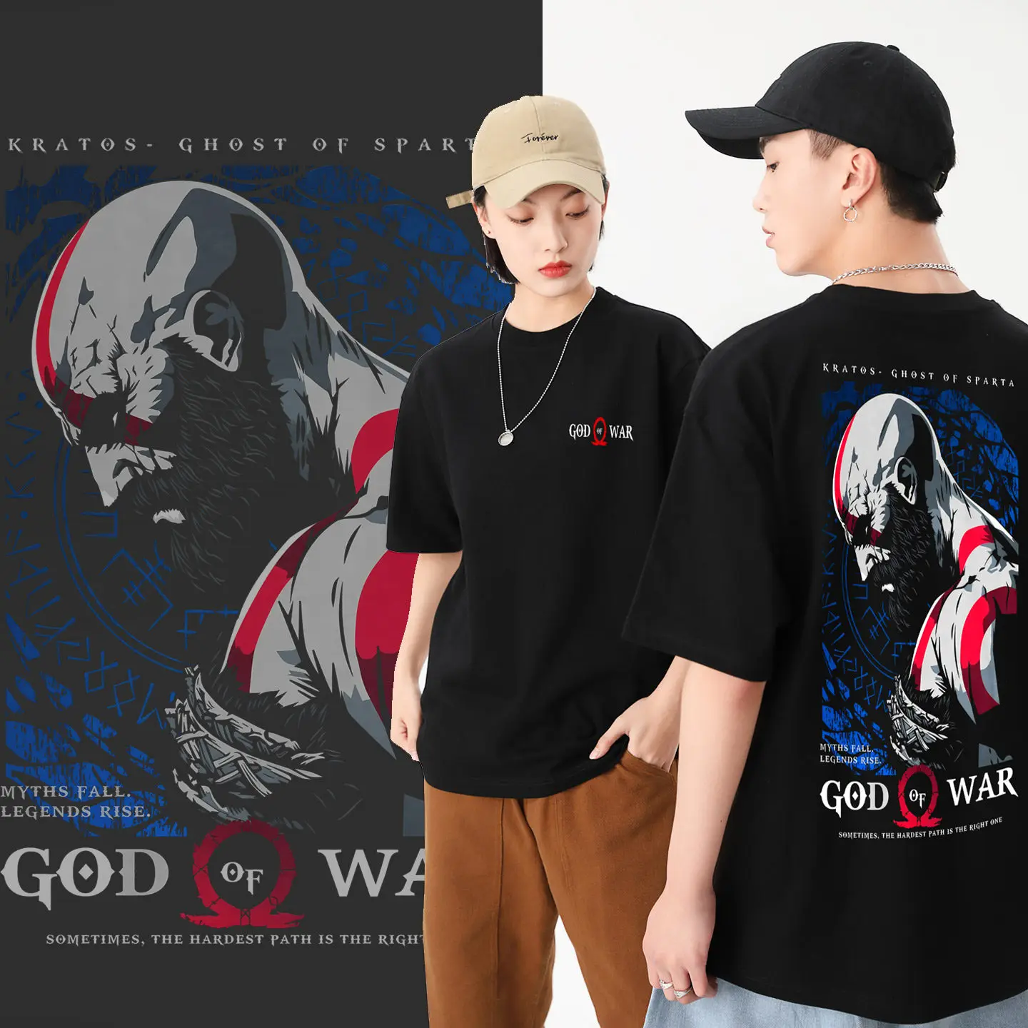 T-shirt sur le thème des jeux God of War, Kratos, pour homme et femme, T-shirt à manches courtes tendance pour homme, Nouveauté été 2026