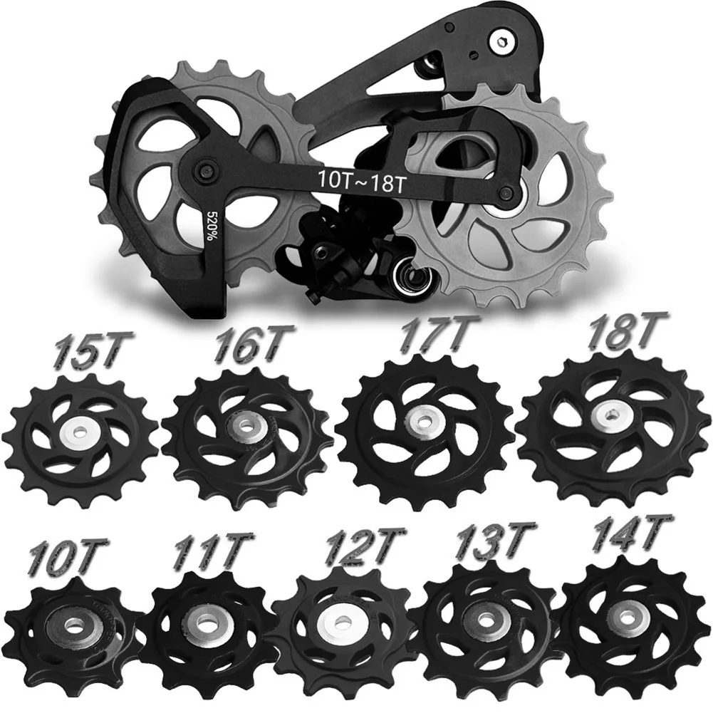 

Engineering Plastic Pulley Wheels Rear Mech Derailleur Pulley Wheels Cycling Lightweight Road Bikes For Mountain Bikes