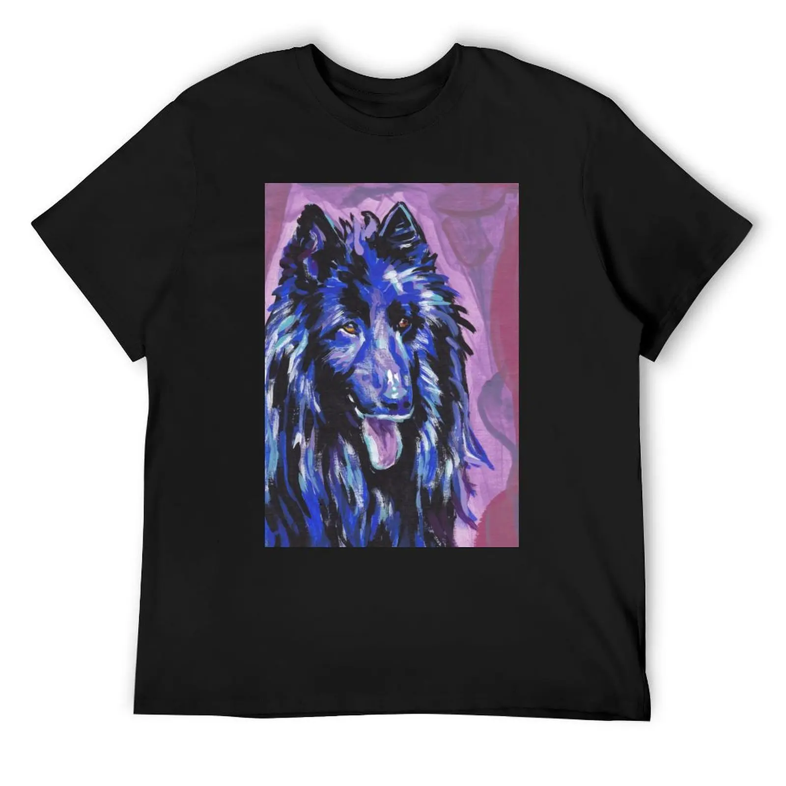 

BelgianSheepdog Groenendael Dog Bright colorful pop dog art T-Shirt sweat oversized graphic tee vintage t shirts men tshirt