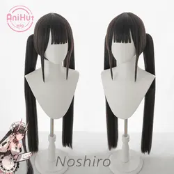 【Anihut】Noshiro peruka do Cosplay gry Azur Lane kobiet odporne na ciepło syntetyczny czarny brązowy peruka do Cosplay Noshiro Cosplay