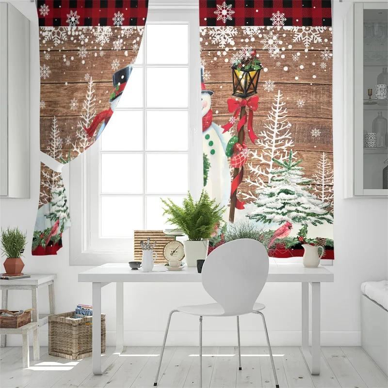 Christmas Window Curtains Decor For Home Bedroom Kitchen Living Room Christmas Ornament Xmas Gifts Navidad Natal New Year 2024