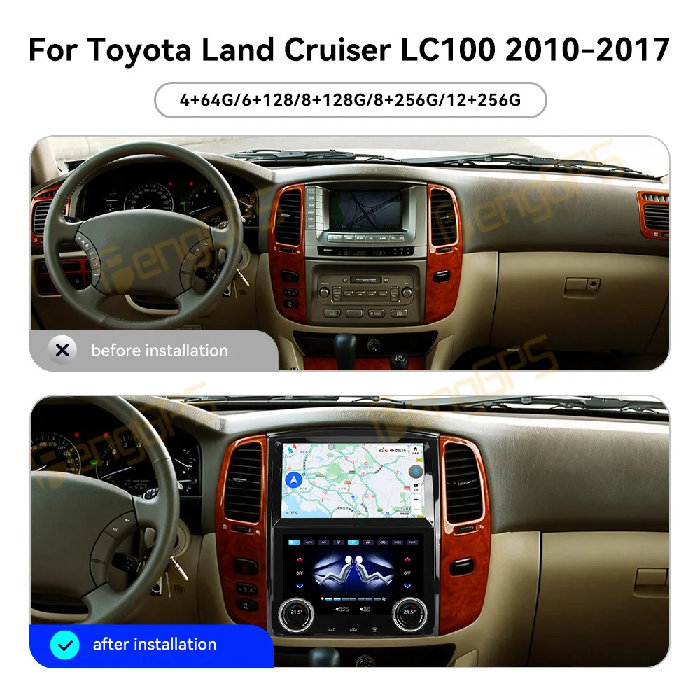 

10.1 Inch Android 15 CarPlay Car Radio For Toyota Land Cruiser LC100 2010-2017 Touch Screen Multimedia Player GPS Navigation