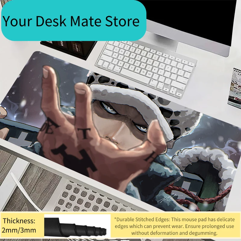 

Большой игровой коврик для мыши One Piece Trafalgar D. Water Law Room Anime, нескользящий, грязеотталкивающий, удлиненный коврик для стола