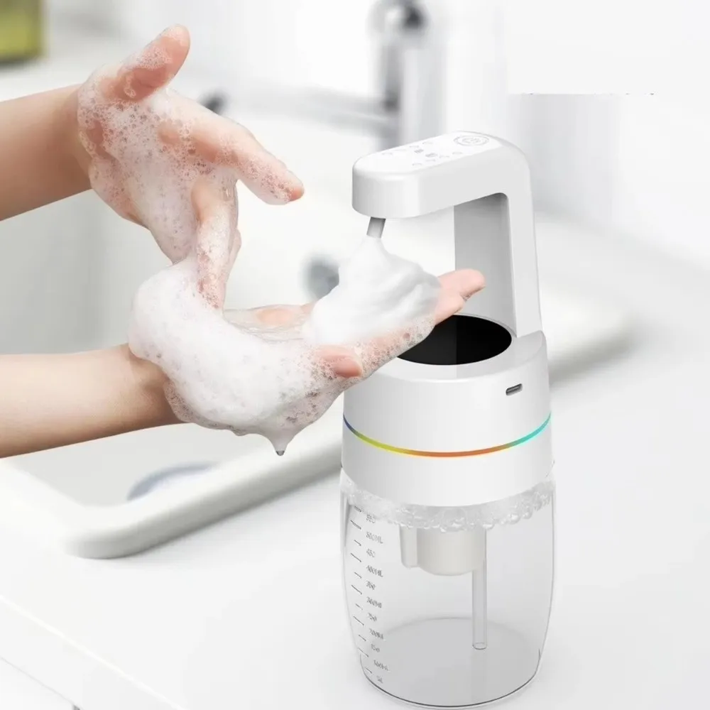 

Automatic Sensor Smart Soap Dispensers Touchless Operation Wall Mounted Lotion Dispensers with LED Light Adjustable Levels