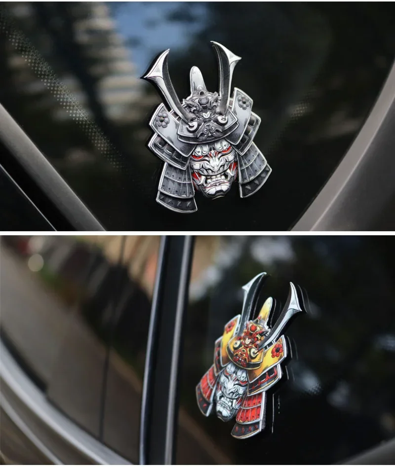 Aleación de aluminio japonés Oni Samurai Hannya emblema pegatina moda diablo muerte para coche motocicleta decoración estilo