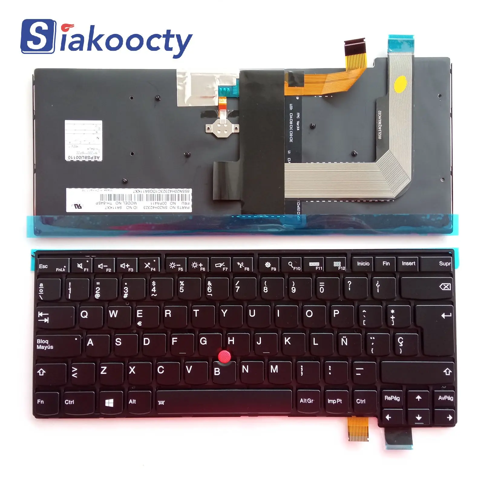 

Quality higher laptop keyboard for Lenovo Thinkpad T460P T470P Teclado Backlit pointer SP black