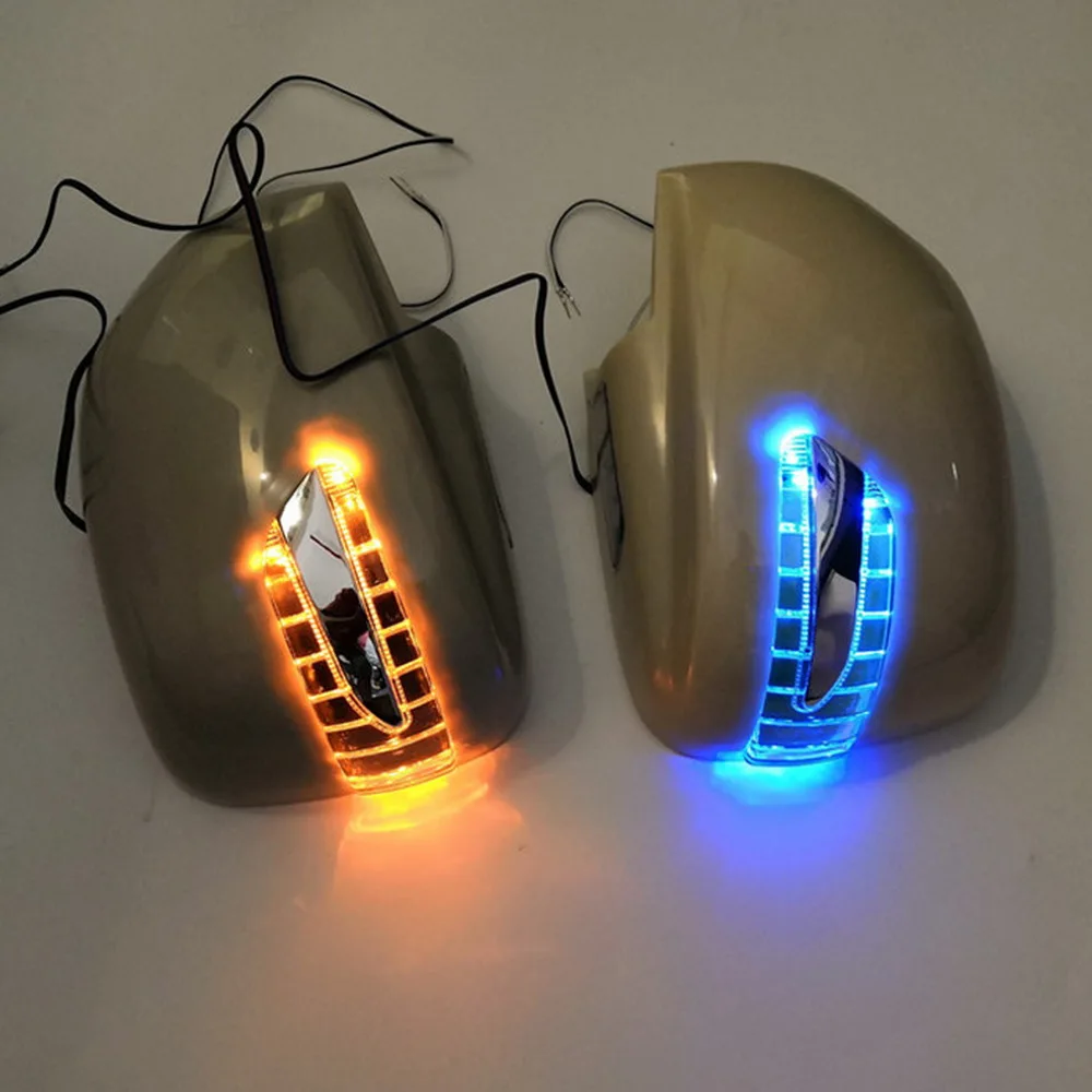 

Светодиодные фонари для зеркал заднего вида + накладки для Toyota Land Cruiser Cygnus и Lexus LX470 98-06, указатели поворота + ДХО + грунтовые фонари