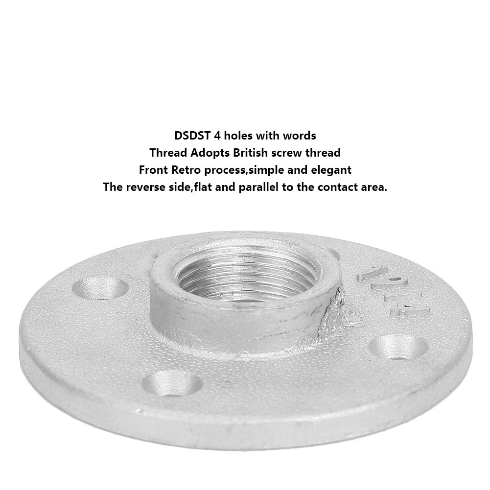 10Pcs DN20 Flange Hardware 4 Holes Flange Base Hardware Tool 3/4'' British Screw Thread
