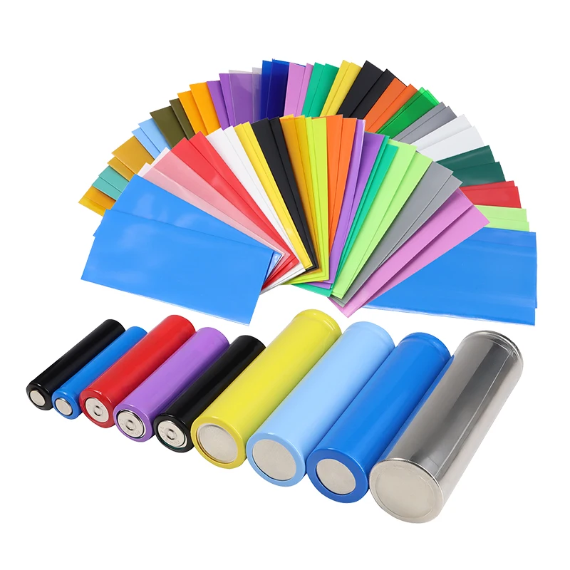 25~500 ชิ้น ปลอกหุ้มแบตเตอรี่แบบหดด้วยความร้อน PVC สำหรับแบตเตอรี่ AA / AAA/18650/21700/26650 ฟิล์มหุ้มฉนวน ป้องกันสายไฟ แพ็ค