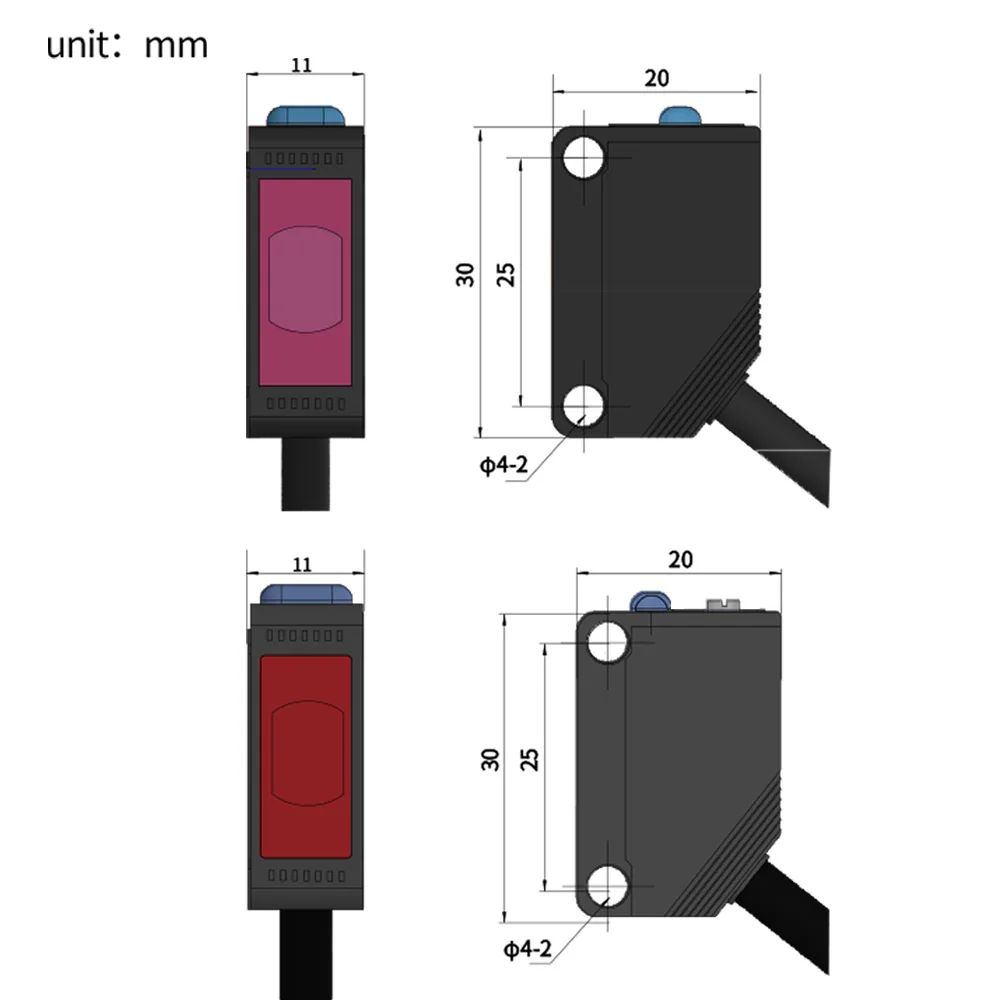 GTRIC E3Z-T81 Photoelectric Sensor Through-beam Sensing Distance 5M NPN PNP10-30V DC Square Photo Switch With Bracket