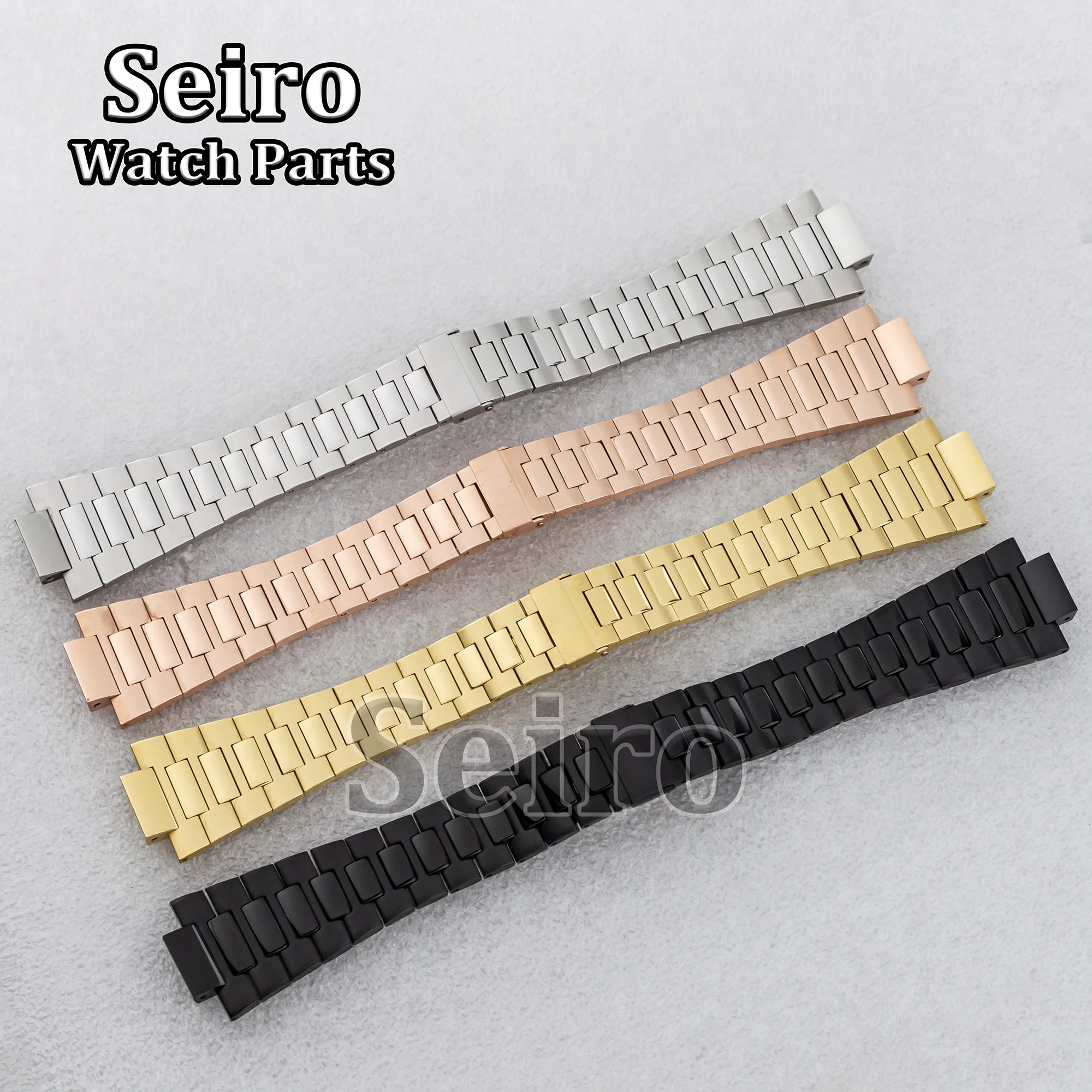 

25MM Stainless Steel Original Buckle Strap Silver Rose Gold Black Gold Bracelet for Nautilus Watch Case Accessories Modification