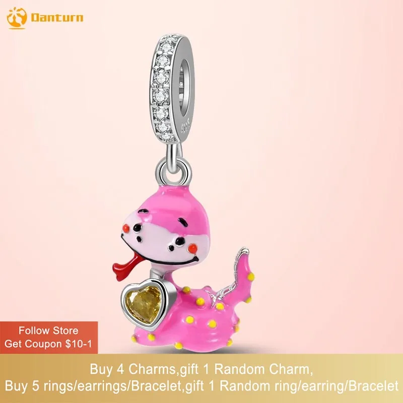 

Danturn 925 Sterling Silver Beads Chinese Zodiac-Snak Dangle Charm fit Snake Chain Bracelets Fashion Women Jewelry Making