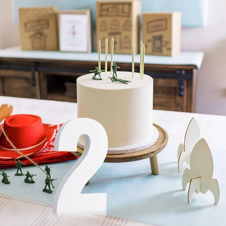 7.8 بوصة أبيض رقم 2 قطعة مركزية للطاولة 09 لتقوم بها بنفسك زينة حفلات أعياد الميلاد الأبيض رقم اثنين لعيد الميلاد وعيد الميلاد والتخرج Br