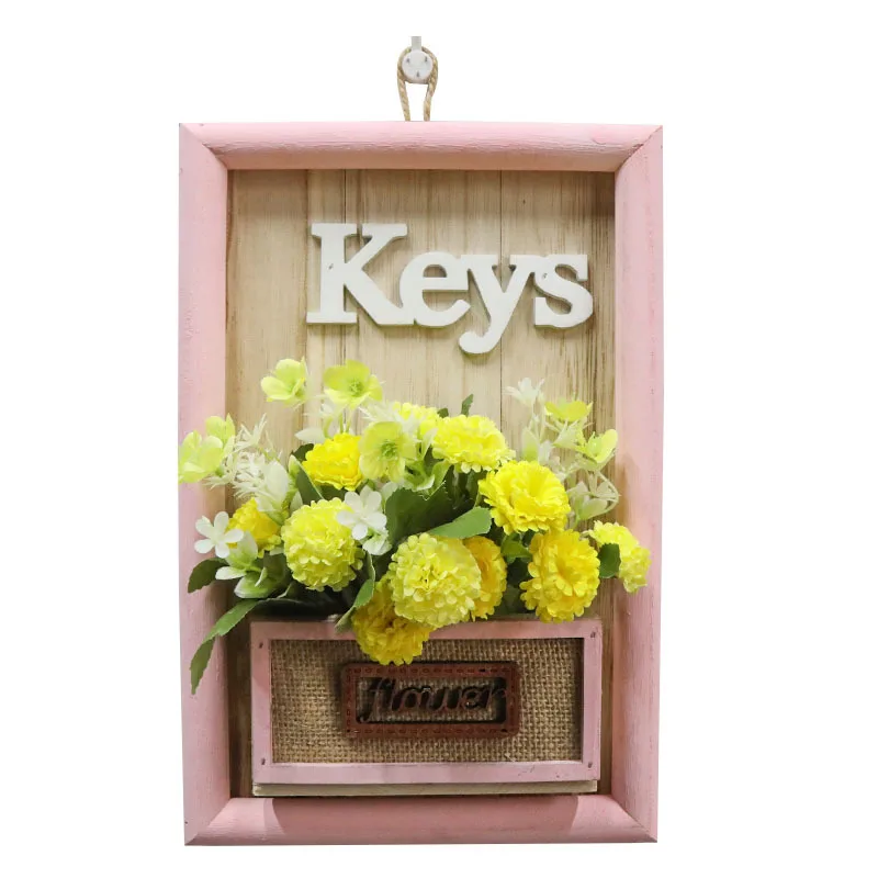

Green Keys Pendant Wall Flower Blue Decoration Creative Room Layout Bedroom Wall Hanging Flower Basket Indoor Restaurant Kinderg