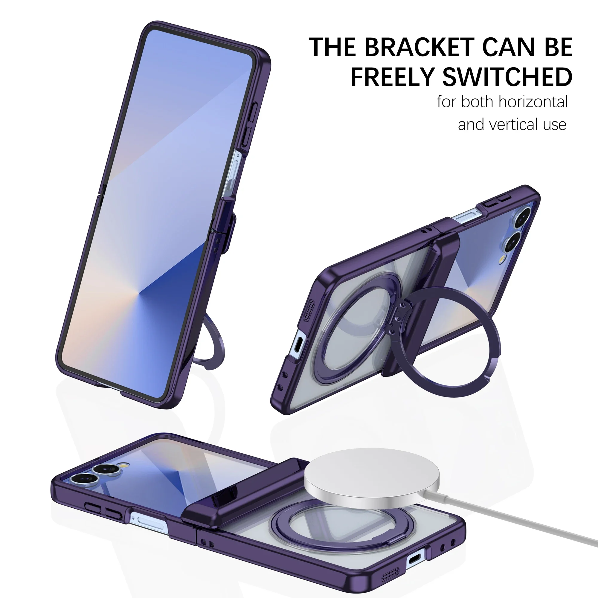 Galvanisierte Magnetische 360° Drehbare Halterung Handyhülle für Samsung Galaxy Z Flip 8 7 6 5 Flip7 Flip6 Scharnier-Schutzabdeckung – Detail 11