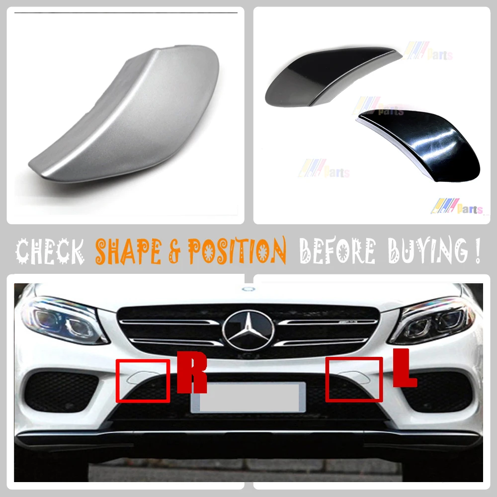 L & r para 16-19 mercedes gle-coupe w292 amg linha w166 x166 facelift suv ml gle gl gls 320 350 400 450 500 63 frente reboque capa