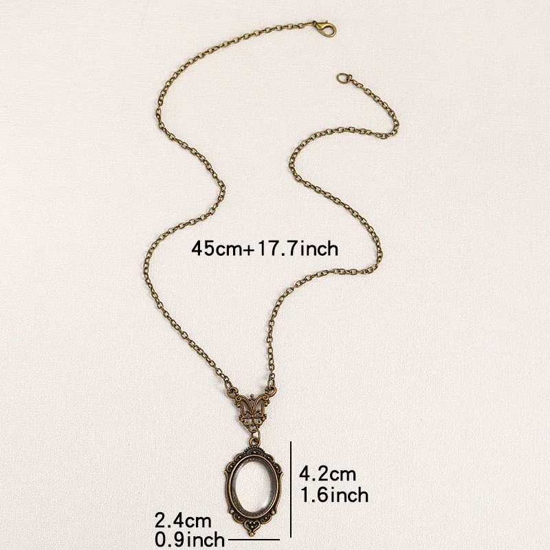 Gothic Queen Victoria Vintage Magnifying Glass Pendant Necklace for Men and Women Creative Bronze Color Jewelry Accessories