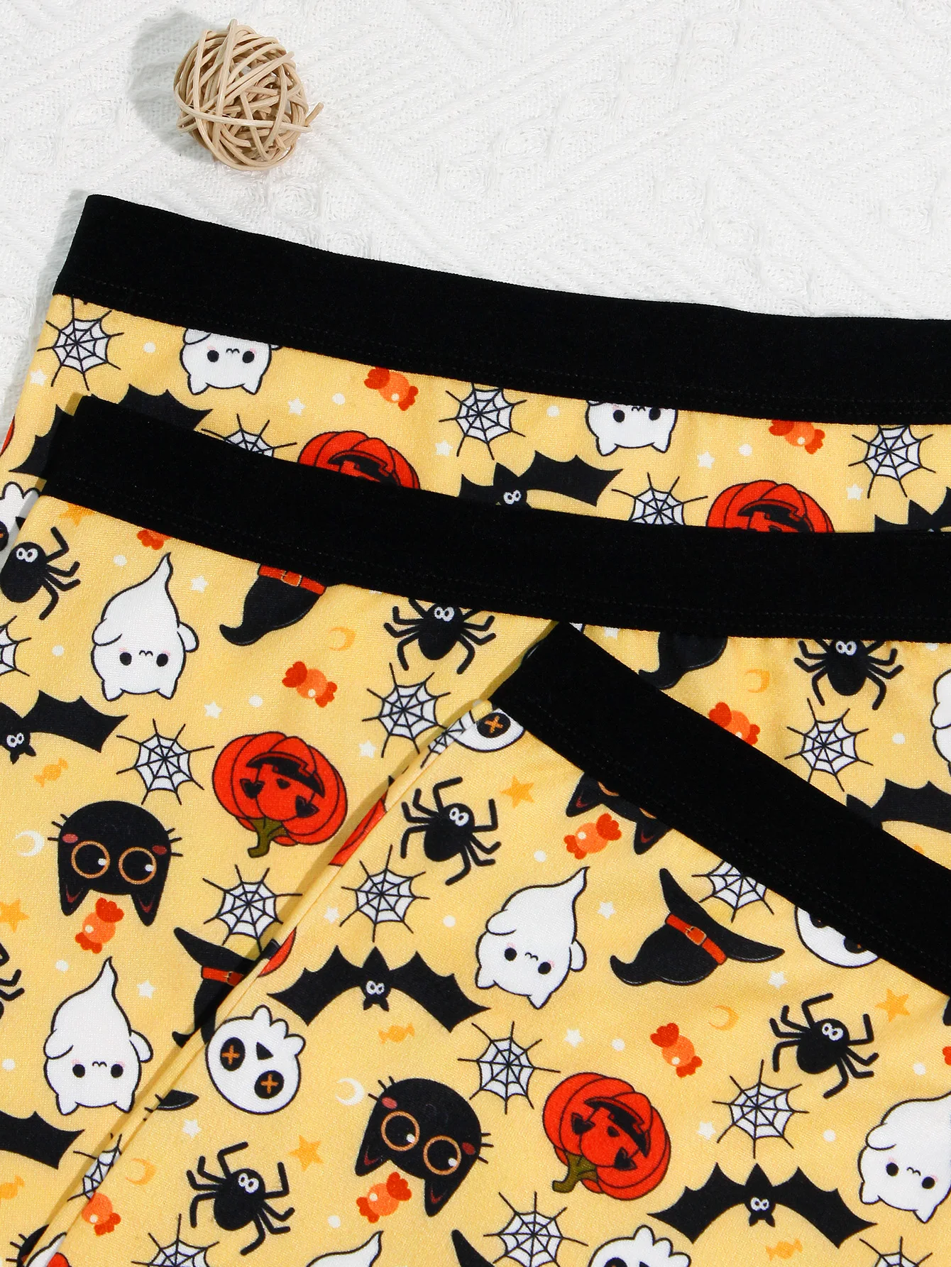 Confezione da 3 boxer da donna con tema Halloween, zucca, pipistrello, faccia fantasma, boxer da ragazza comodi e traspiranti