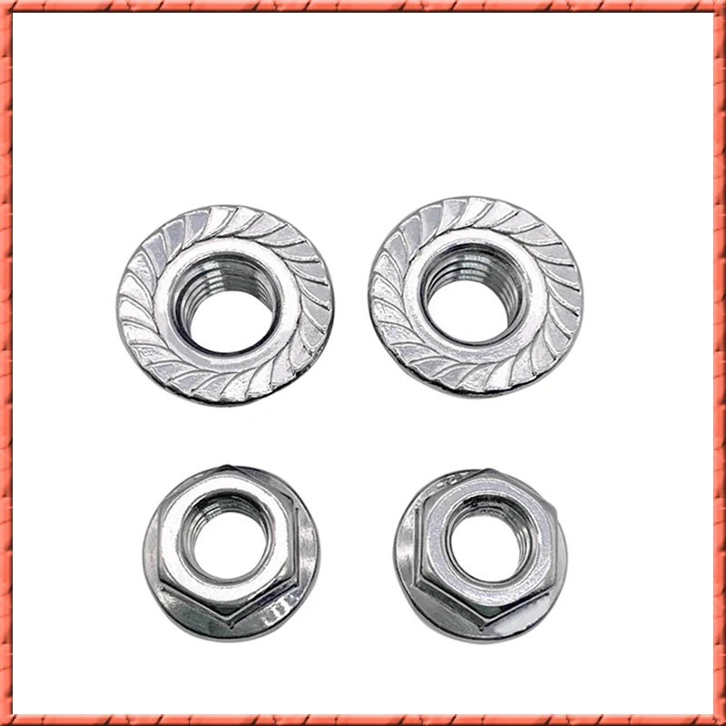 DIN6923 Stainless Steel 304/316 Flange Nut Hexagon Lock Screw With Washer Non-slip Nut M4/M5/M6/M8/M10/M12/M16/M20