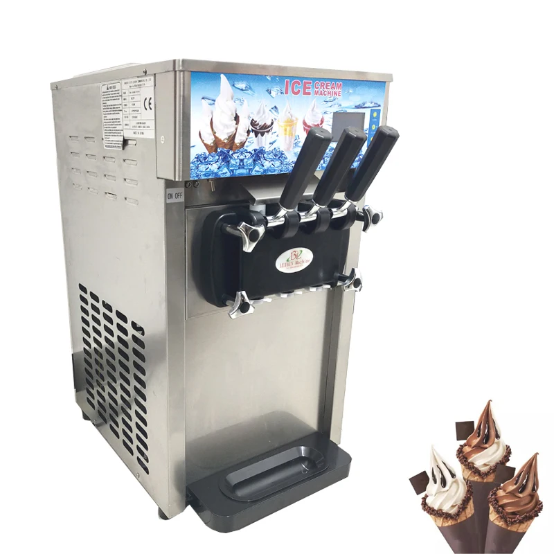 

Summer Hot selling Three-color Soft Ice Cream Machine Desktop Commercial Ice Cream Making Machine Vending Machine