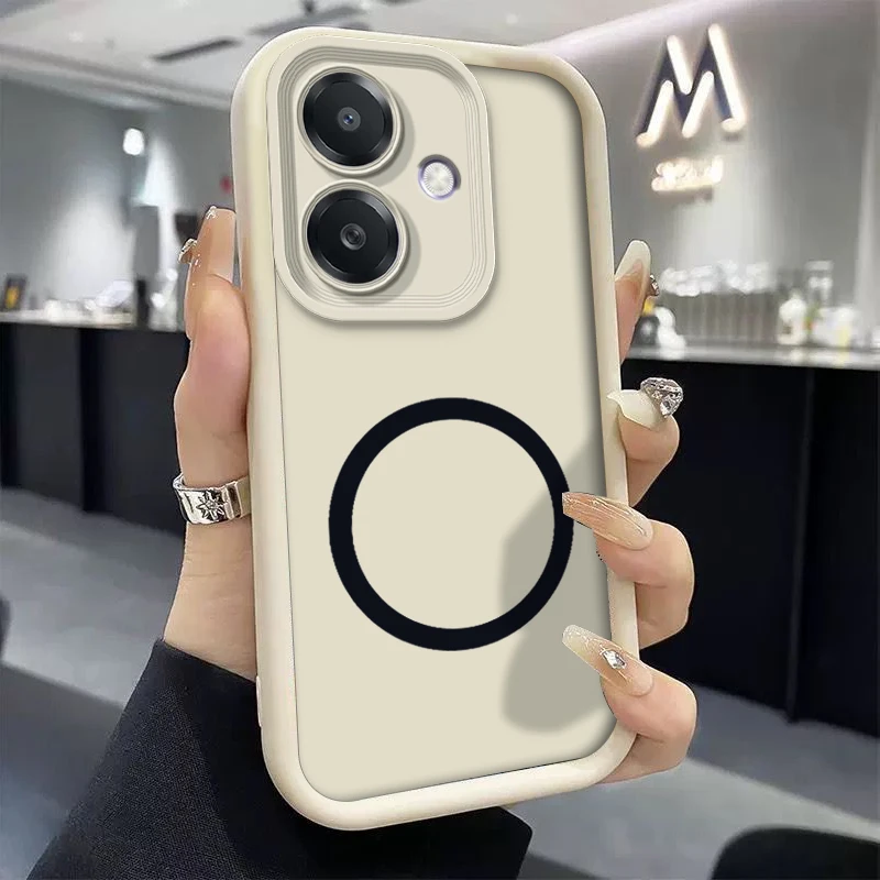 Phone Case For OPPO A3X A3 4G 5G  A 3X A3 Full Package Anti Drop Soft Silicone Protect Back Cover With Wireless Magnetic Sticker