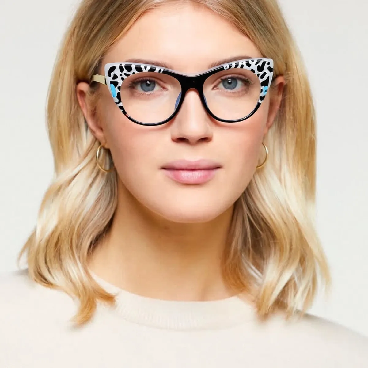 Rhaegal Classic Cat Eye Shaped Anti Blue Light Glasses for Women Original Metal Frame Blue Light Blocker Computer Glasses