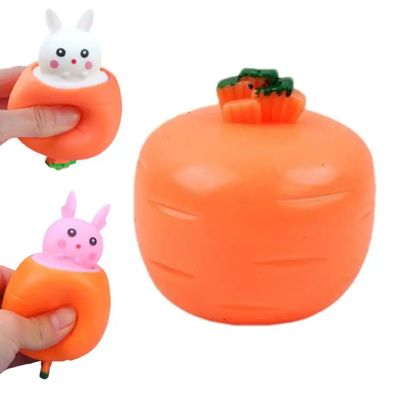 Carrot Rabbit Cup Squeeze Fidget Toys Children's Vent Squirrel Cup Prank Toy Bunny Stress Relief Sensory Toys Antistress Gifts