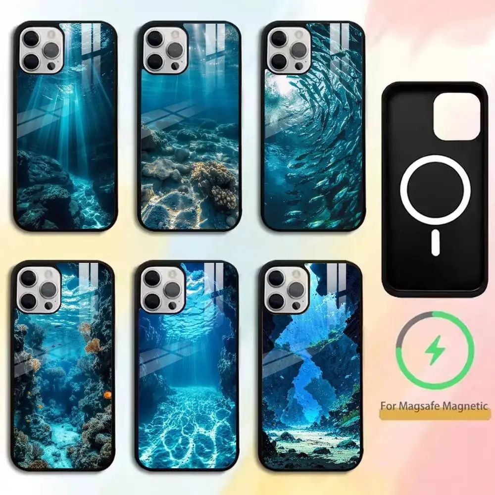 

The Underwater World Texture Phone Case For iPhone17,16,15,14,13,12,11 Plus,Pro Magnetic with Magsafe Wireless Charging