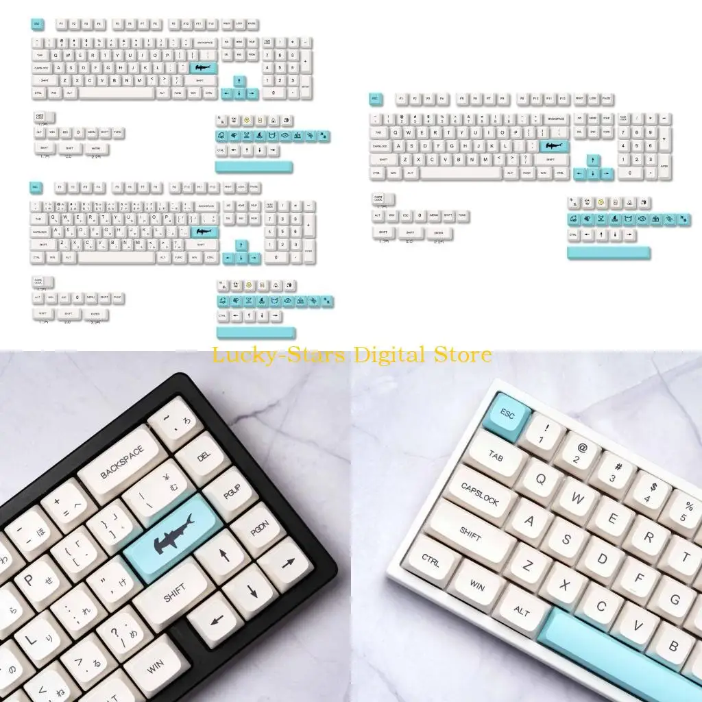 

T3EE Sea Salt Mechanical Keyboard Keycaps 135PCS XDA Profile Dye Sub for Key Cover for Cherry MX 60 96 104 108