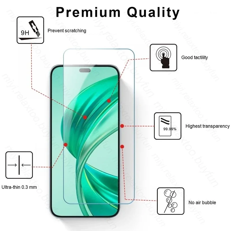 5 pçs vidro temperado para huawei honor x8b x7b x8a x9a x7a x7 x9 x8 protetor de tela para honra 200 90 lite 50 se 20s magia 7 vidro