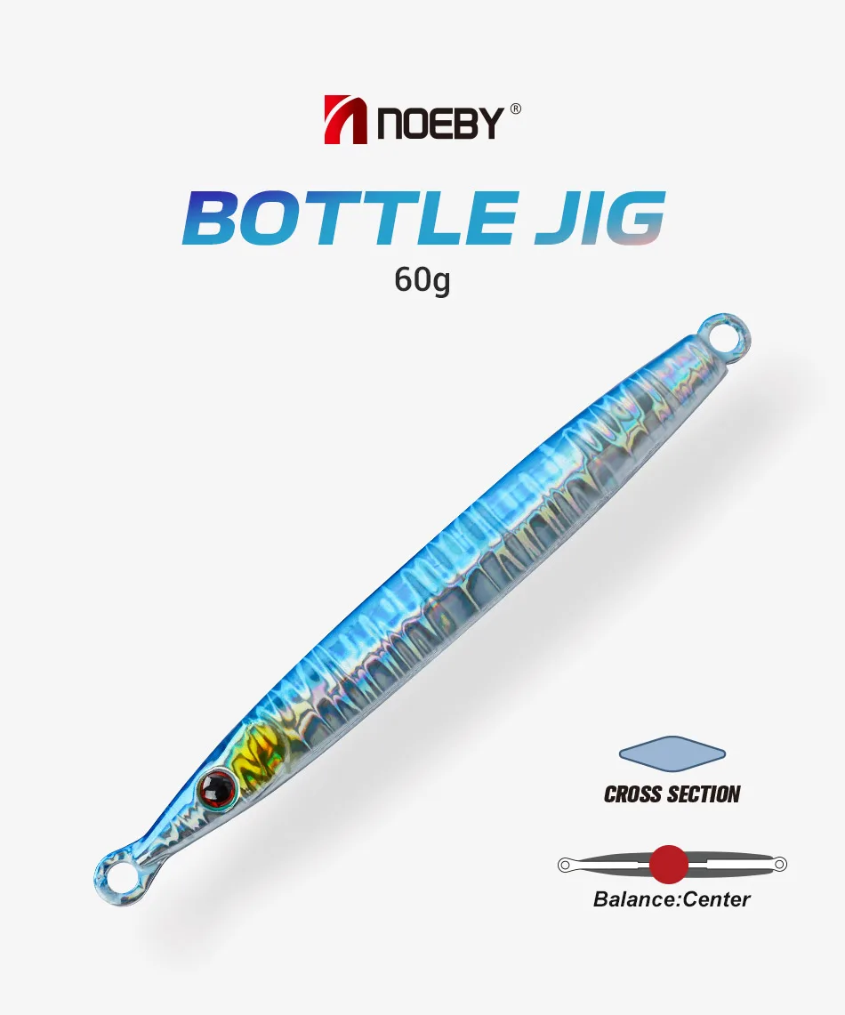 NOEBY Flaschen-Jig-Angelköder, 125 mm, 60 g, langsame Pitch-Jig, Hochgeschwindigkeits-Jig, sinkender Wobbler, künstlicher Köder, Jerking-Herbst-Metall-Jig – Detail 1