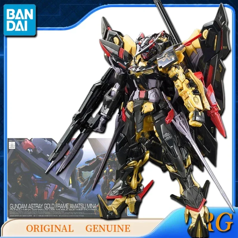 Bandai Original Genuine RG GUNDAM ASTRAY GOLD FRAME AMATSU MINA  Action Figures Toys for Kids Gift Collectible Model Ornaments