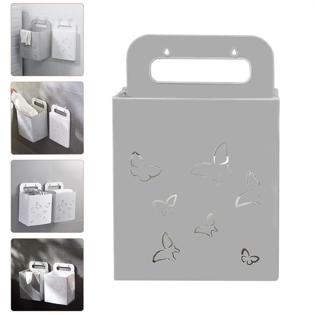 

Foldable Storage Basket Collapsible Laundry Basket Wall Hanging Plastic Organizer Hollow Design Strong Capacity Clothes Beach