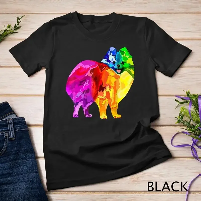 Regalos para amantes de los perros, Pomeranian para mujeres, camiseta colorida de Pomeranian para hombres, camiseta unisex