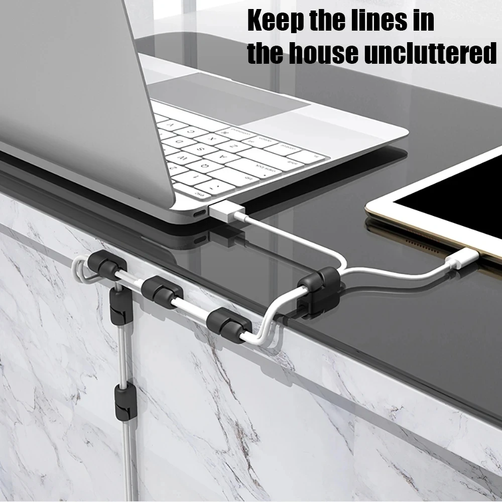 Cable Organizer Management Wire Holder Flexible USB Cable Winder Tidy Silicone Clips For Mouse Keyboard Earphone Protector