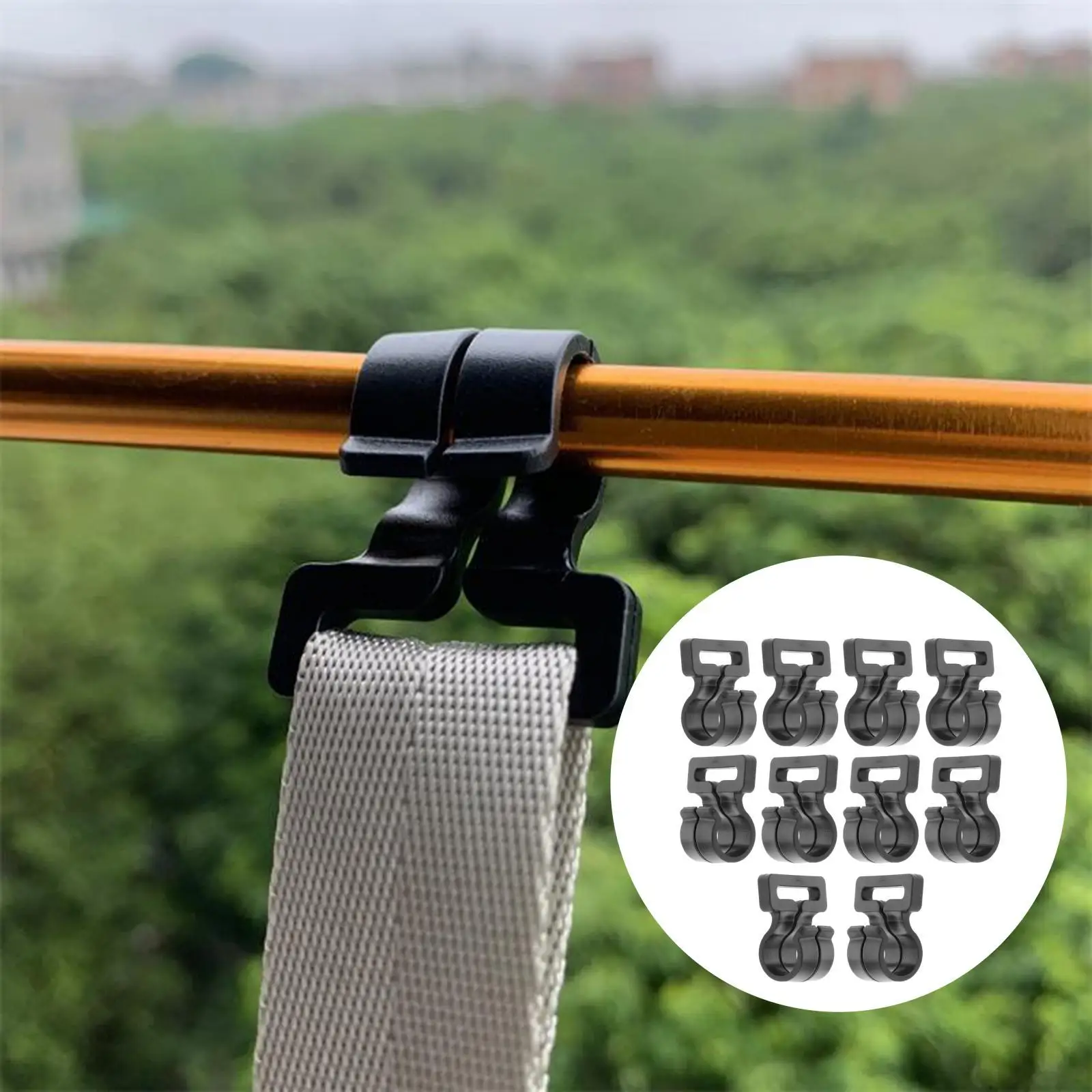 10'lu Set Kamp Çadırı Kanca Kanca Tente Yeniden Kullanılabilir Sırt Çantasıyla Yürüyüş