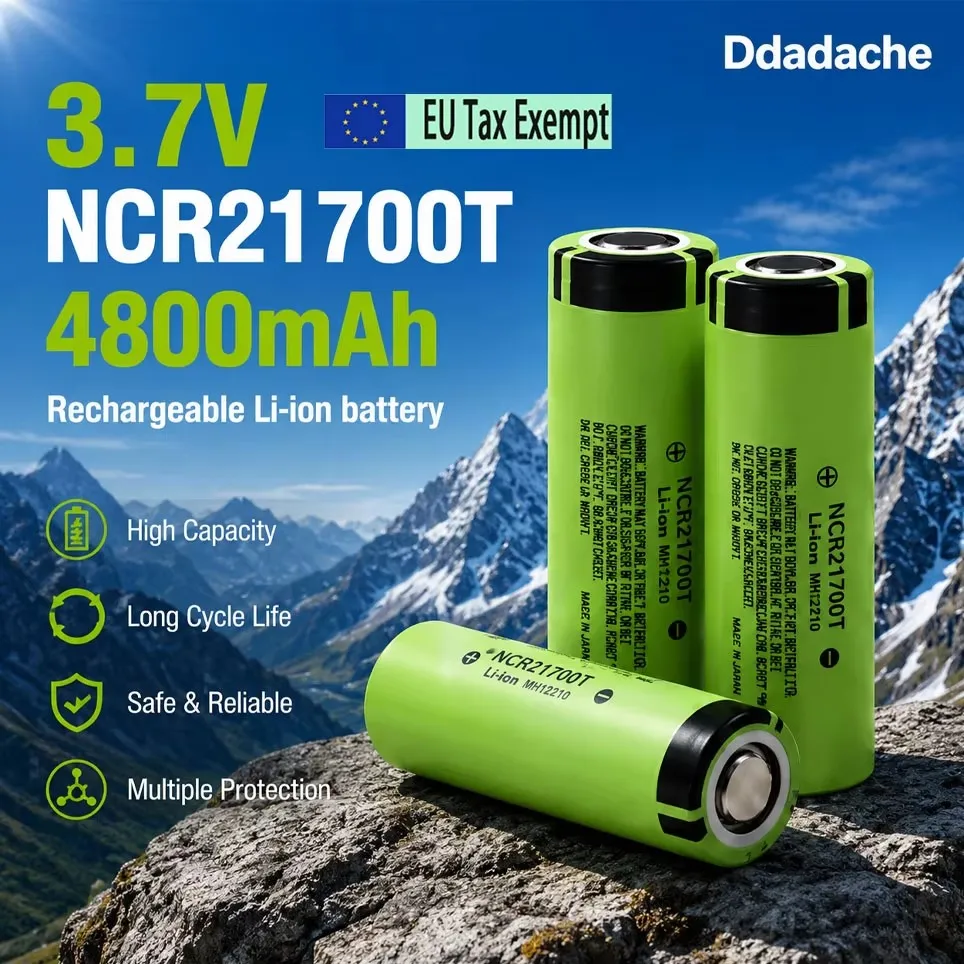 Nouvelle batterie lithium-ion 21700 NCR21700T 100% neuve, 4800mAh 3.7V, haute capacité de décharge, 30A décharge continue, adaptée aux vélos électriques, lampes de poche et outils électriques
