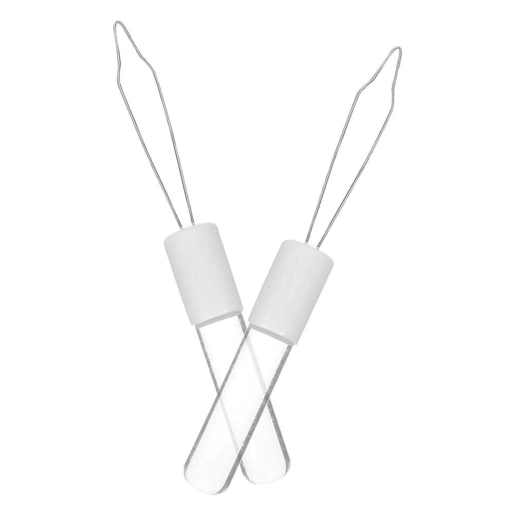 

2 Pcs Button Threader Assist for Elder Tool Puller Hooks Disabled Seniors Steel Assistance