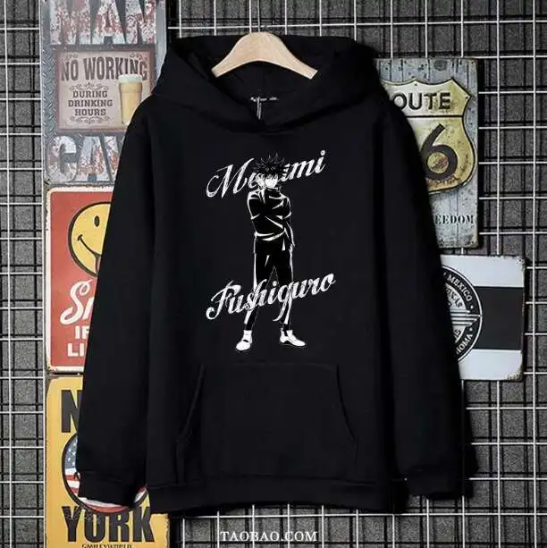 

Anime Jujutsu Kaisen Fushiguro Megumi Hooded Hoodie Cosplay Autumn Winter Men Women Coat Loose Jacket Tops anime