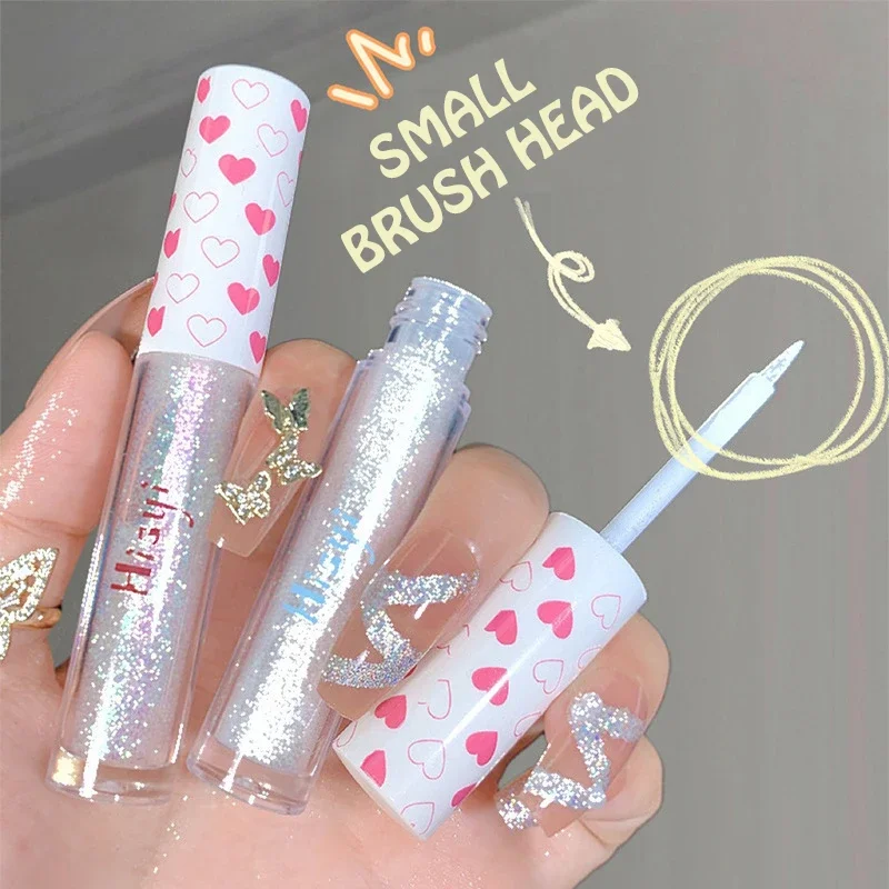 Liquid Eye Shadow Highlighter Water Proof Super Shiny Lasting Flakes Monochromatic Glitter Brighten Silkworm Makeup Maquillaje