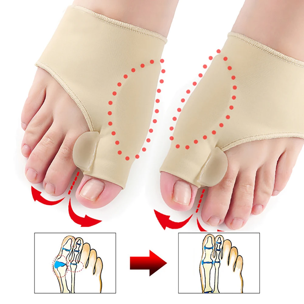 2pcs Big Bone Toe Bunion Splint Straightener Corrector Foot Pedicure Sock For Hallux Valgus Feet Care Protector Foot Care Tools