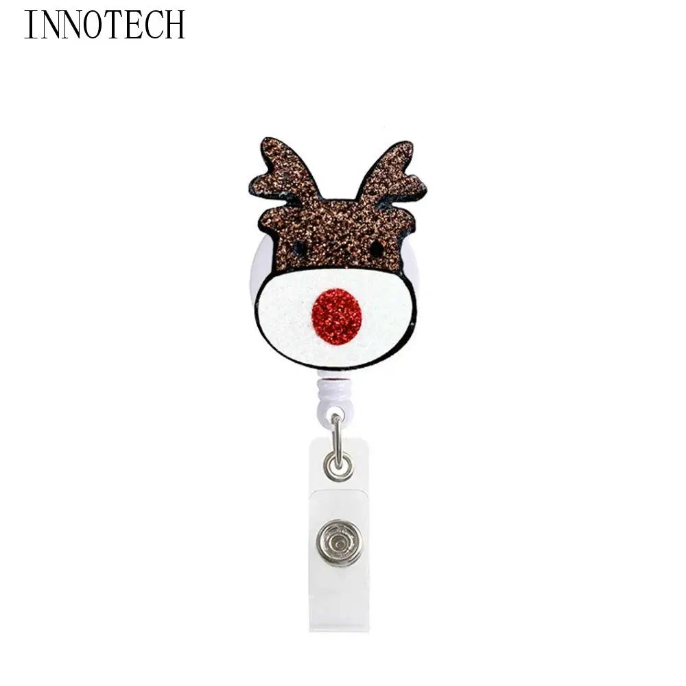 Office Worker 360 Degree Rotation Nameplate Retractable Badge Reel Clip Christmas Badge Holder ID Card Chain Clip Belt Clips