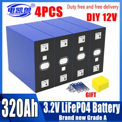 4pcs new 3.2V 320Ah 280Ah 250AH 105Ah LiFePO4 battery 3C Lithium iron phosphate battery for 4S 12V 24V Golf Cart Yacht RV solar