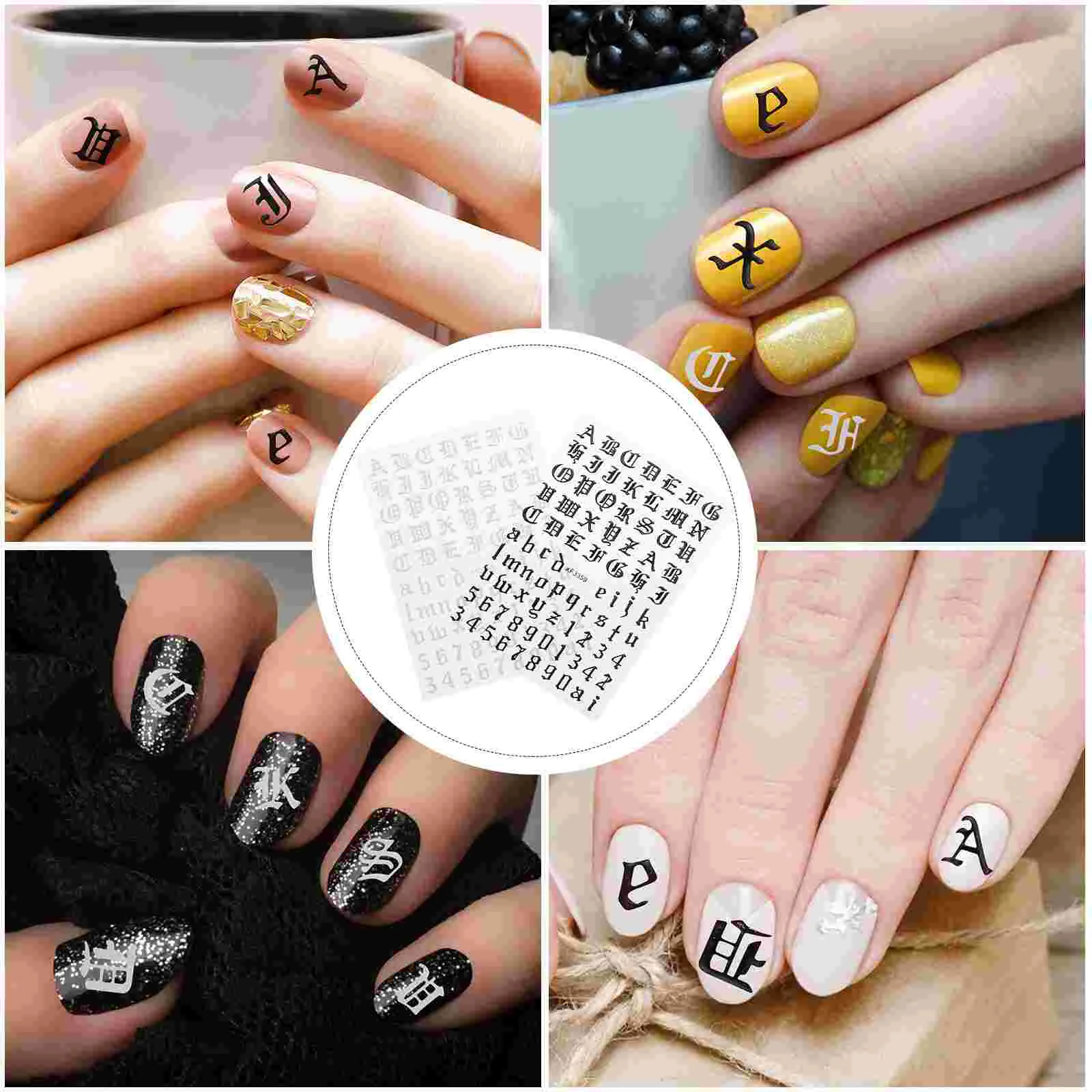 5 ensembles d'autocollants pour ongles, décorations décoratives Cool, décorations créatives pour ongles, décalcomanies élégantes, DIY bricolage