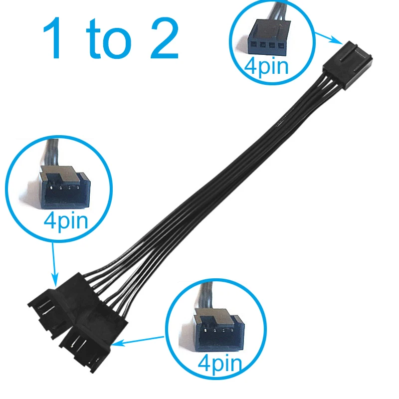Lüfter-Kühlzubehör 3-Pin 4-Pin Y-Splitter-Kabel Buchse auf 2/3/4 Motherboard CPU PWM Lüfter-Hub PC-Gehäuse Verlängerungsadapterkabel