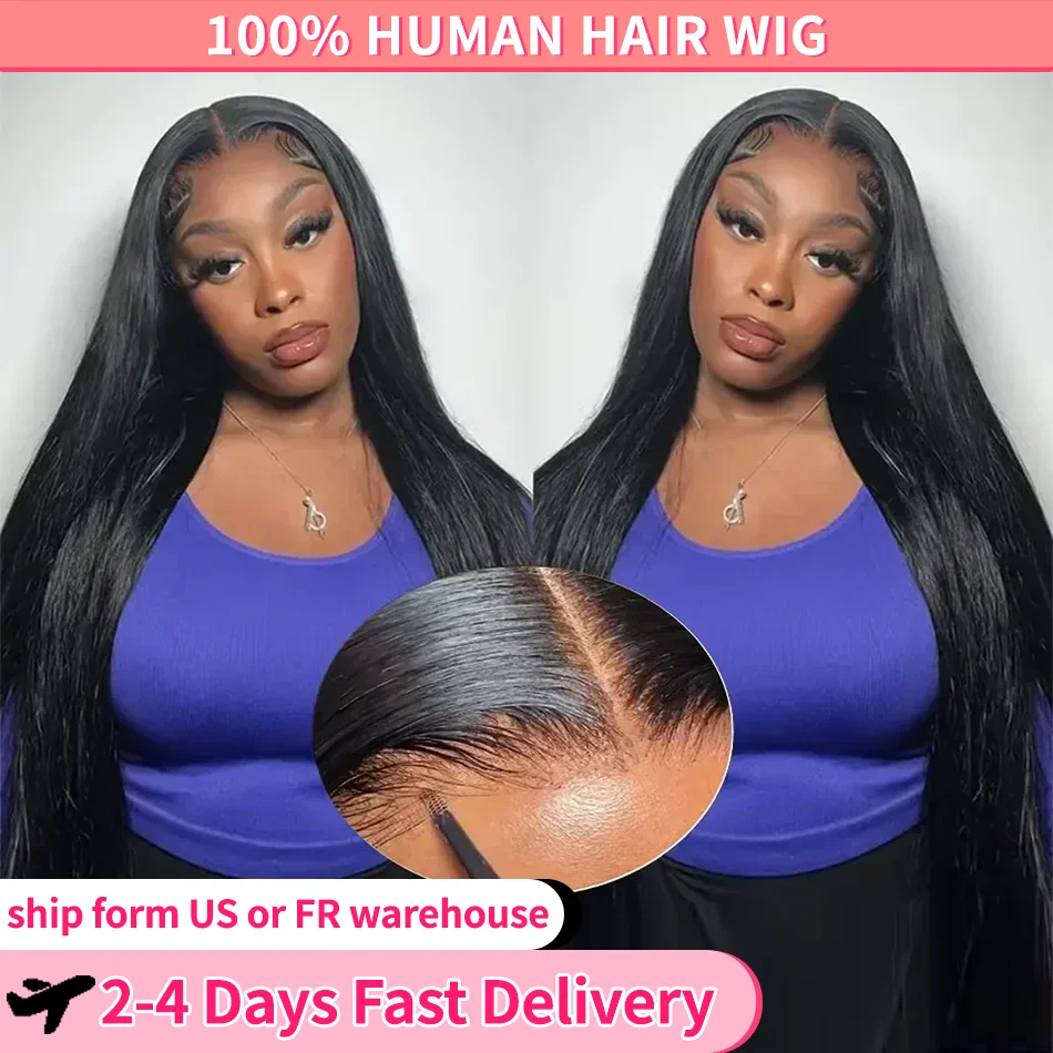 Glueless Wig Human Hair Pre Cut Bone Straight 6x4 5x5 Transparent Lace Closure Wig Brazilian Ready To Wear For Women MYLOCKME