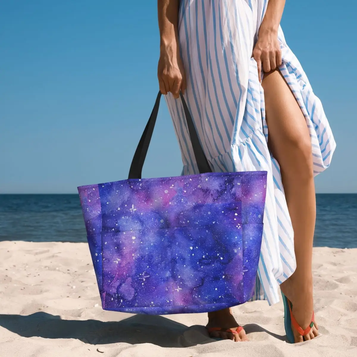 

Сумка-тоут Space Galaxy Constellation Beach Tote Bag, спортивная сумка для спортзала и йоги, большая сумка-тоут, женская дорожная сумка, сумка для фитнеса