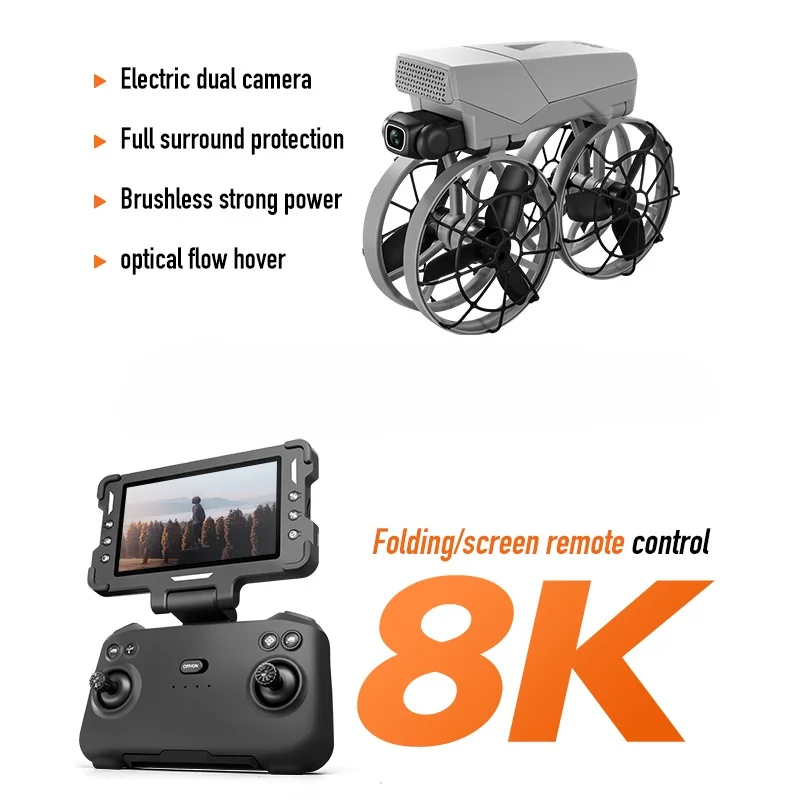 

NEW Drone 8K HD Dual Cameras 180° ESC Brushless Optical Flow Positioning Remote Control Foldable Quadcopter RC Airplane Toy Gift
