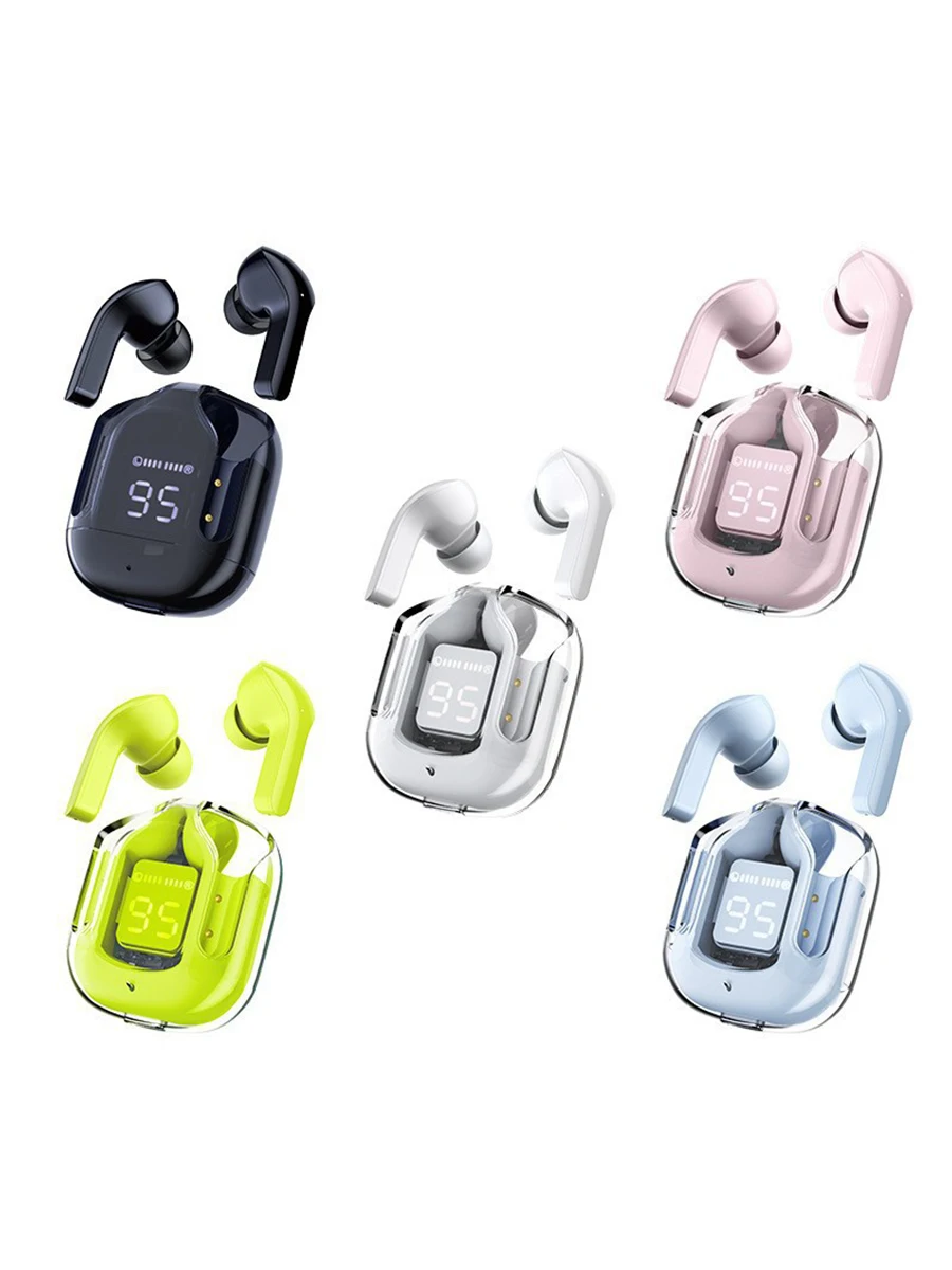 Sleek True Wireless Earbuds with LED Power Display, Ergonomic In-Ear Design for All-Day Comfort